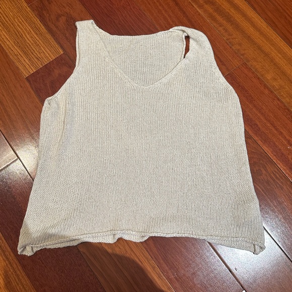 Brandy Melville Knit Oatmeal Cropped Tank - Picture 1 of 3